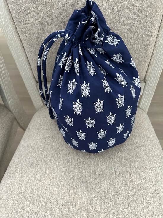 Vera Bradley Accessories - Vera Bradley Ditty Bag Navy Blue with White Turtle Print